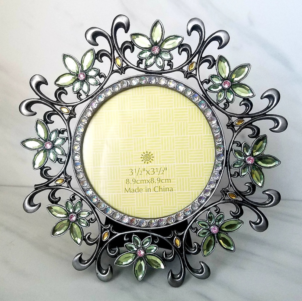Rhinestones Flower Photo Frame